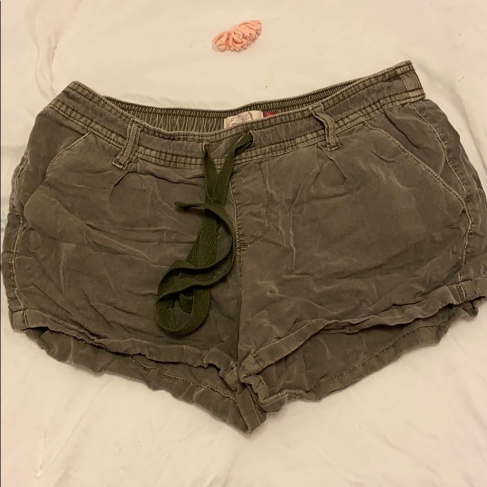 So Brand Olive Green Tie Shorts